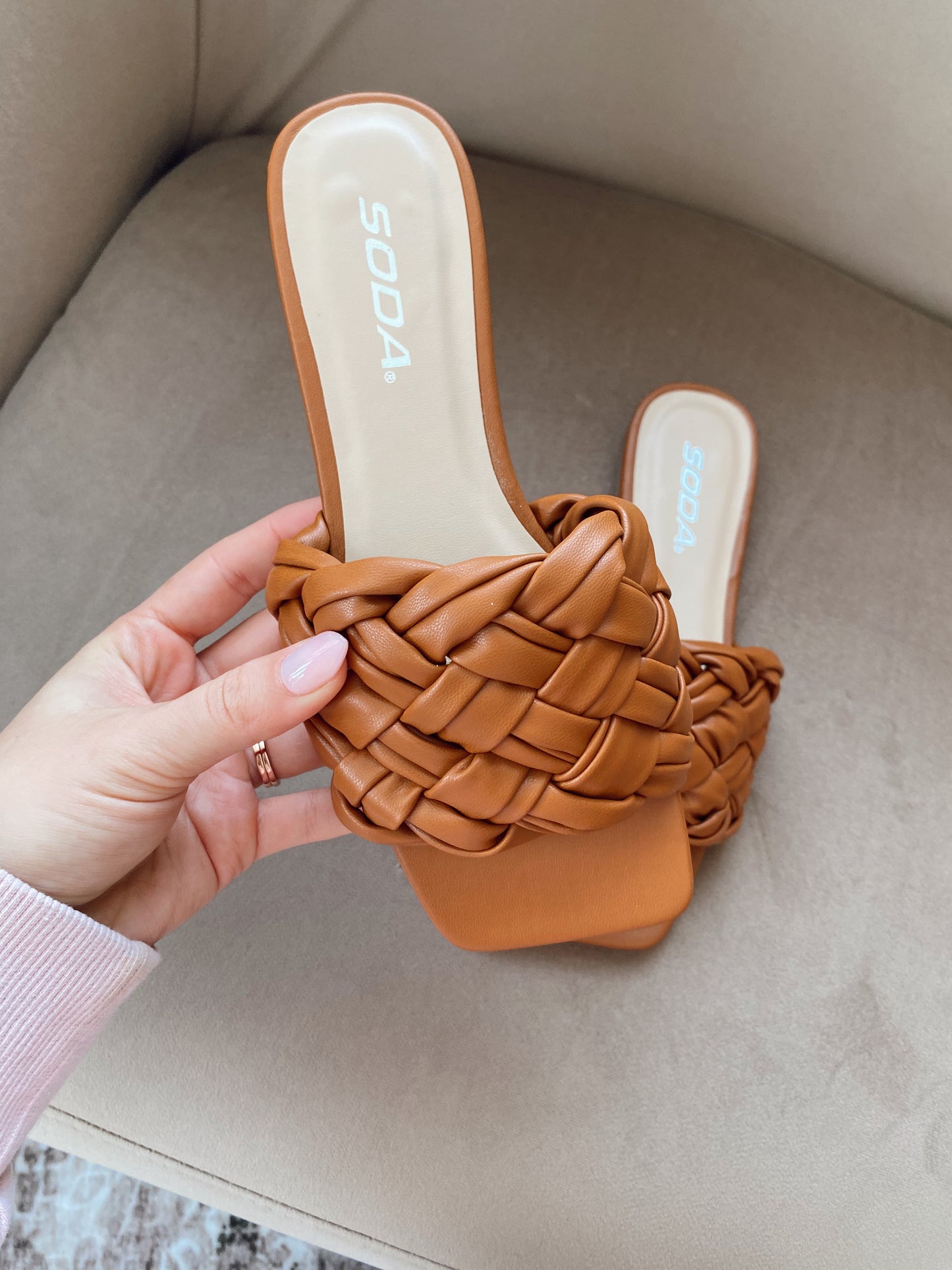 Charlee Tan Braided Sandals