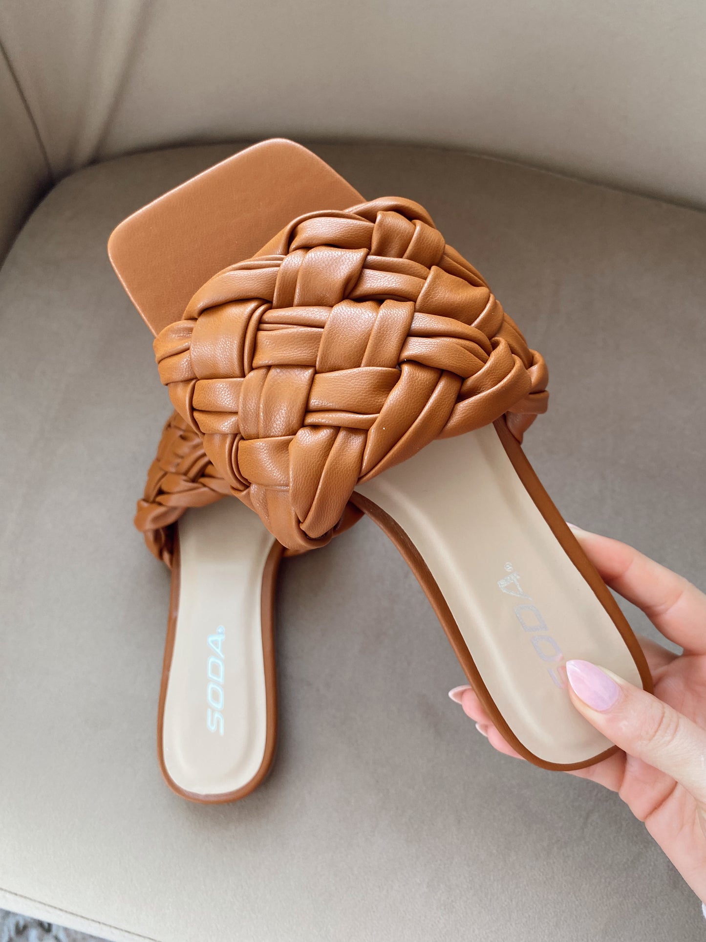 Charlee Tan Braided Sandals