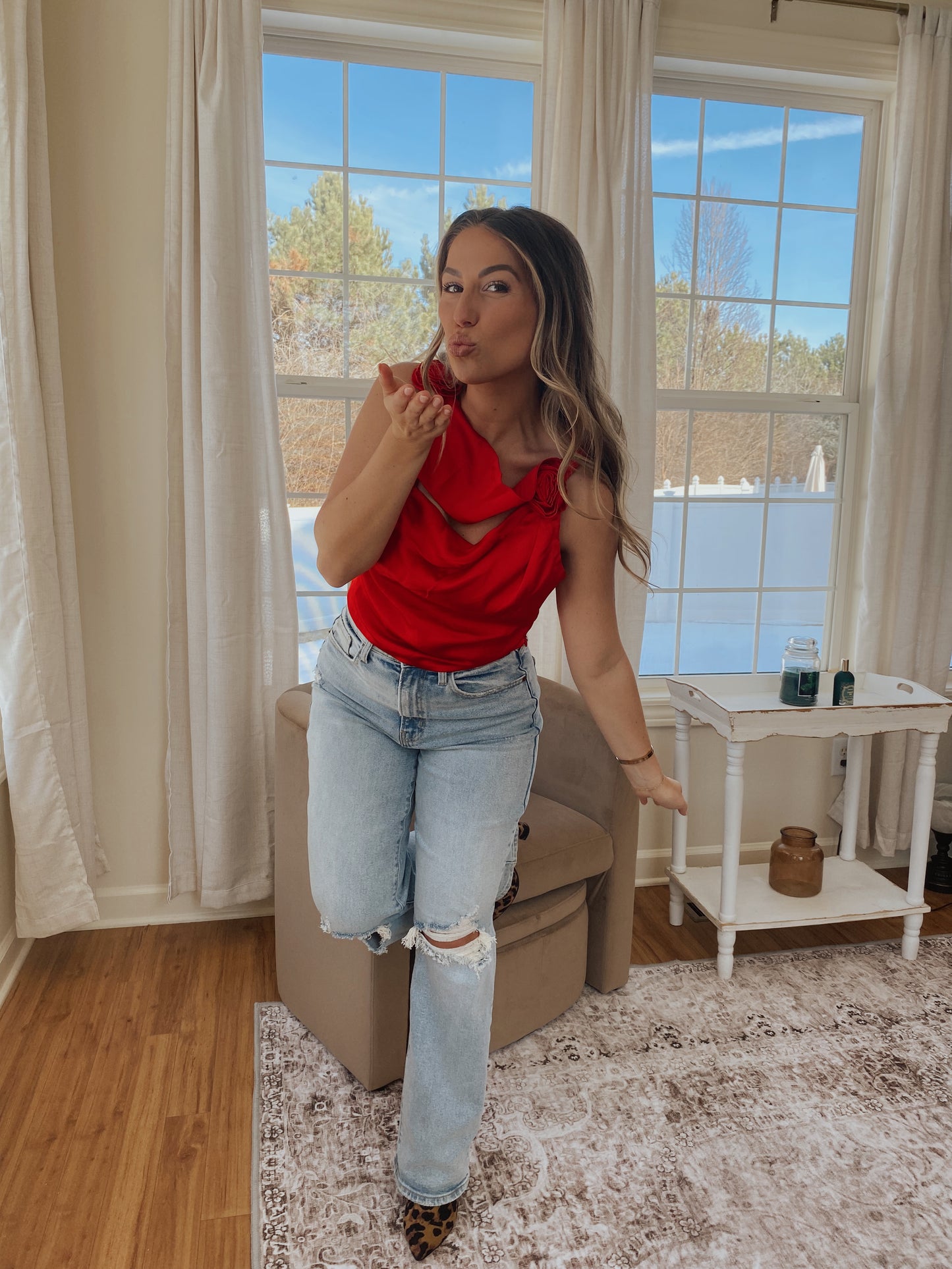 Rose Date Night Top