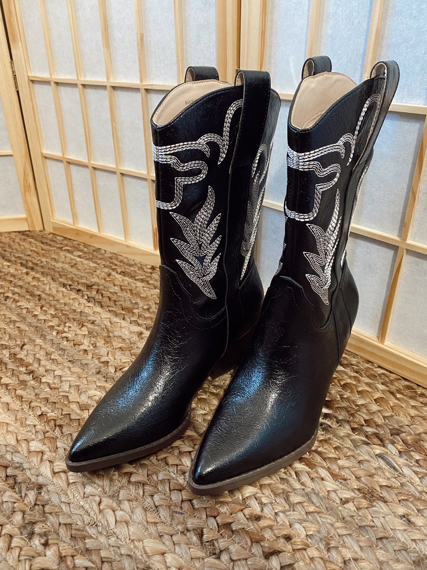 Izzie Black Western Boots