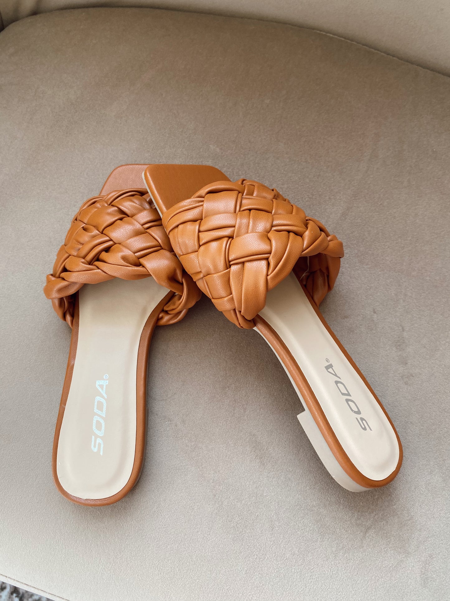 Charlee Tan Braided Sandals