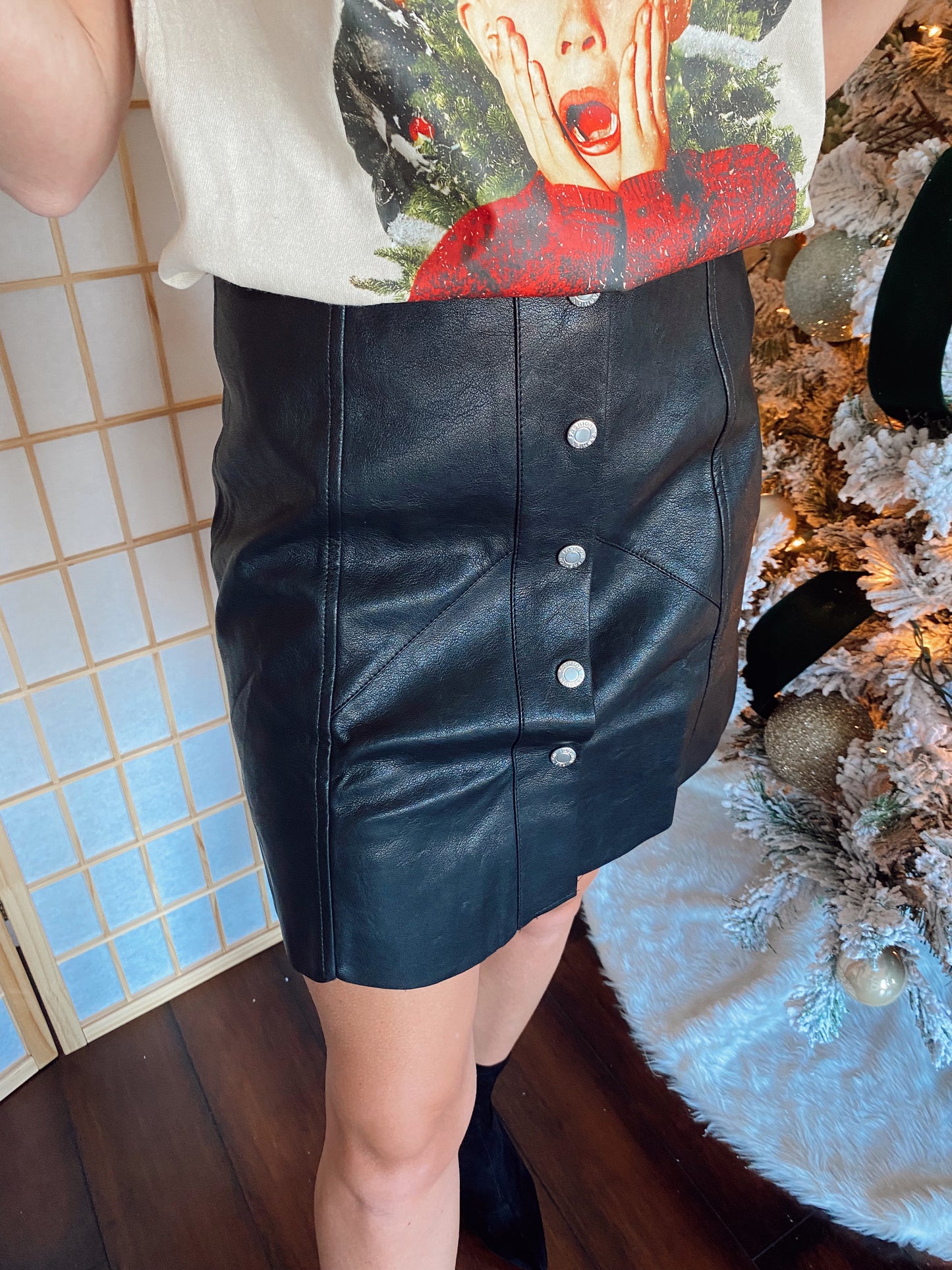 The One Faux Leather Skirt