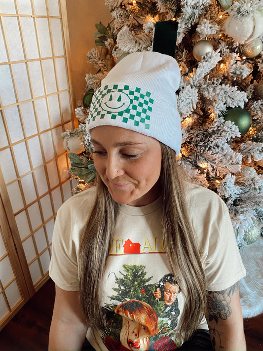 Checkered Christmas Beanie