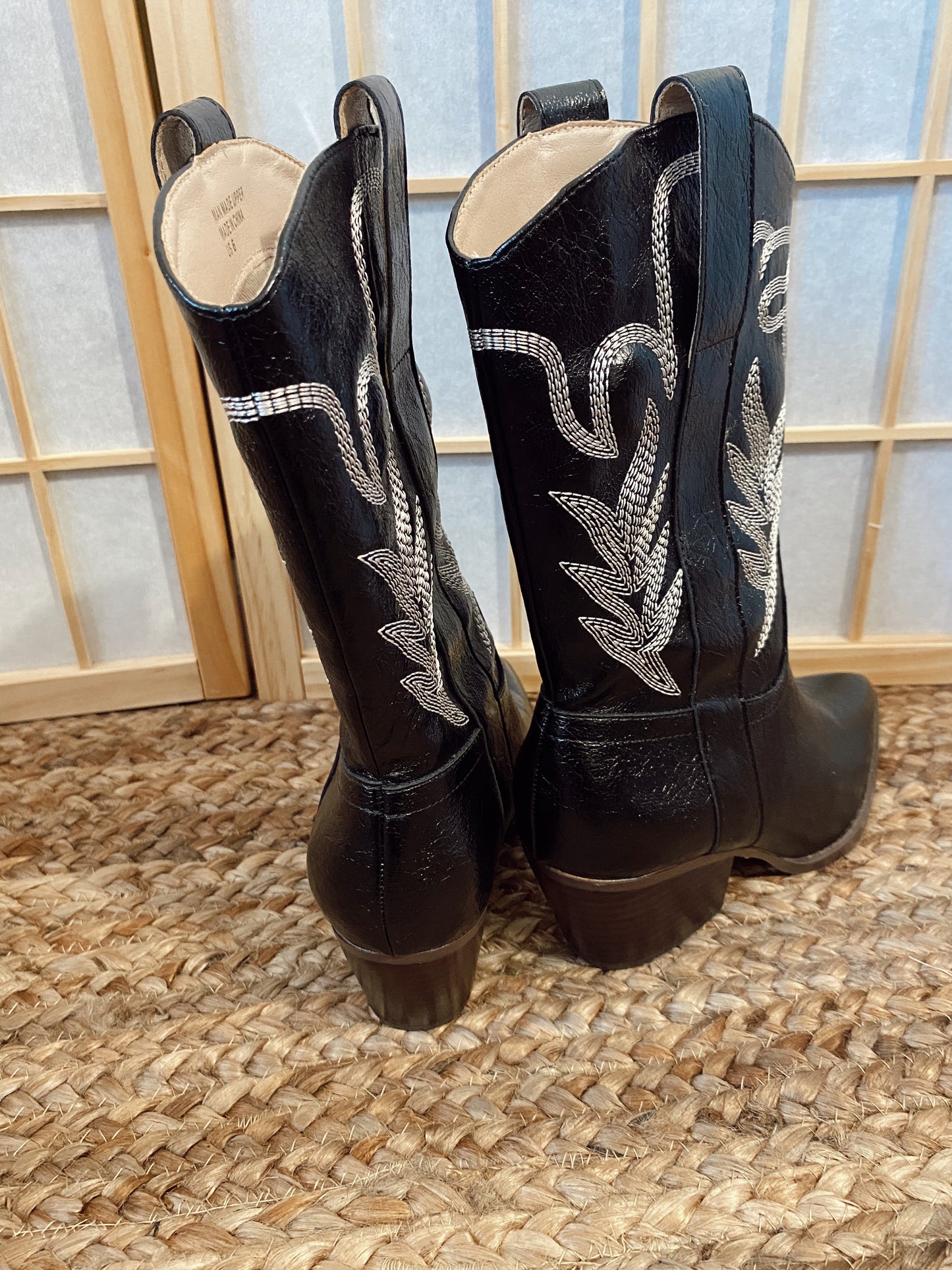 Izzie Black Western Boots