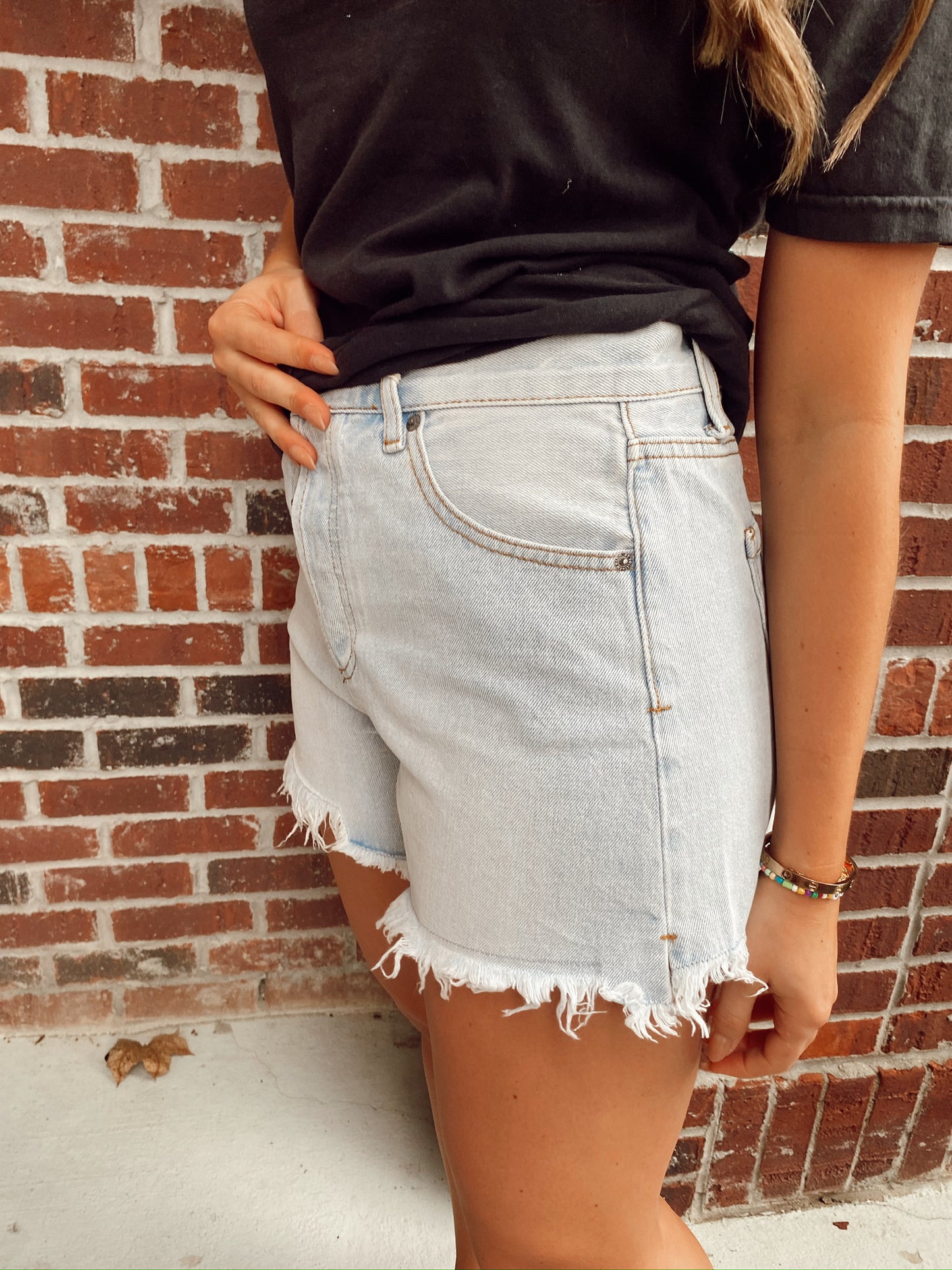 Hayden Light-Wash Denim Shorts