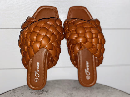 Braided Strap Sandals Tan