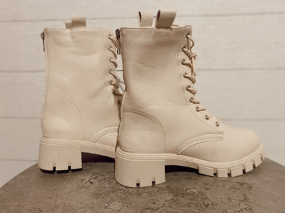 Stone Lace Up Combat Boots