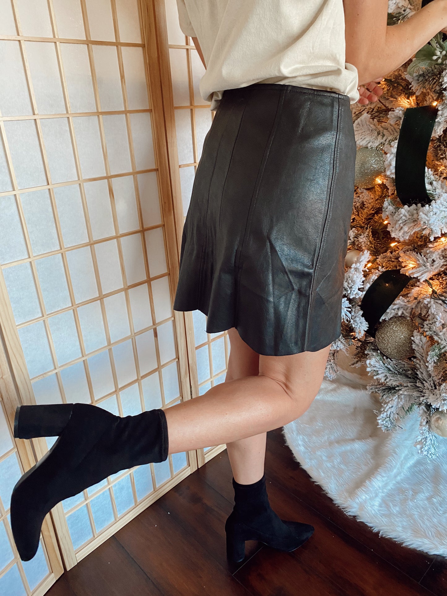 The One Faux Leather Skirt