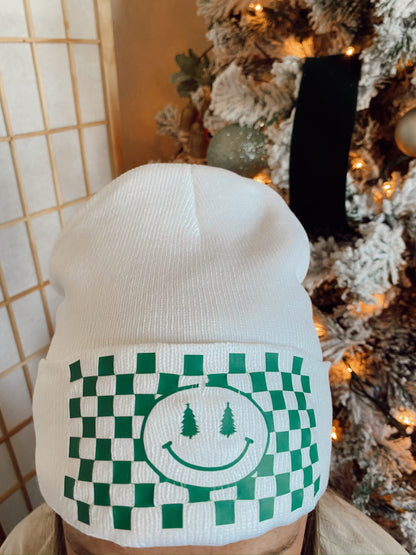 Checkered Christmas Beanie