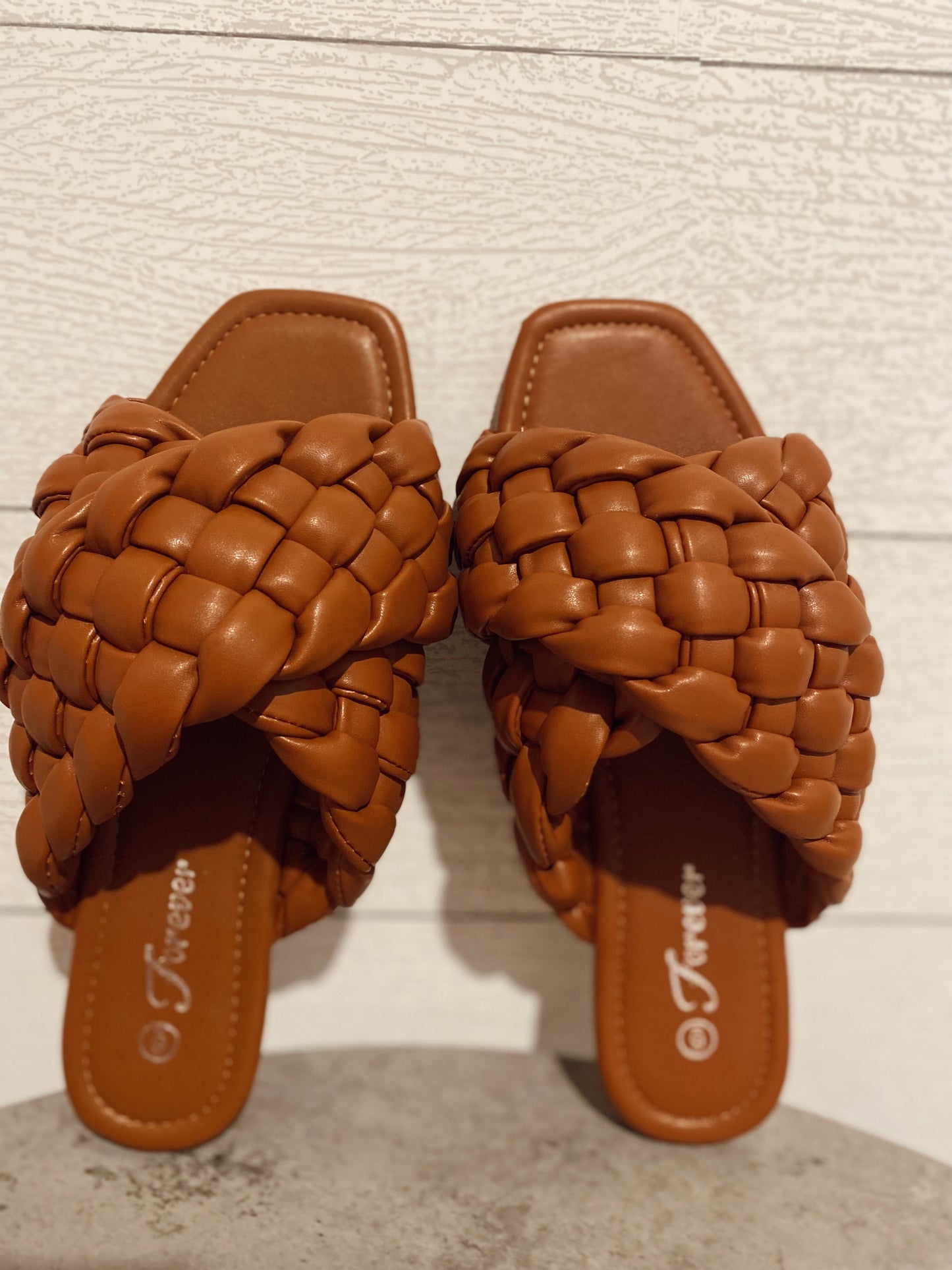 Braided Strap Sandals Tan