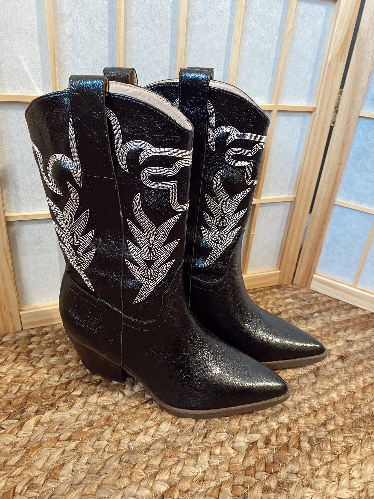 Izzie Black Western Boots