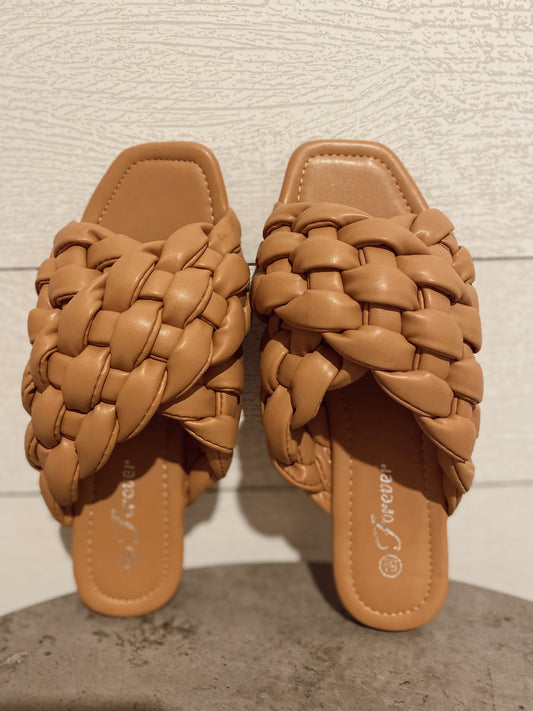 Braided Strap Sandals Nude