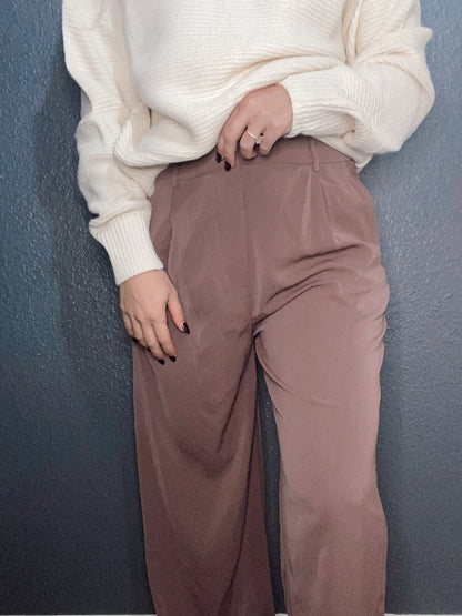 Coffee High Rise Trousers